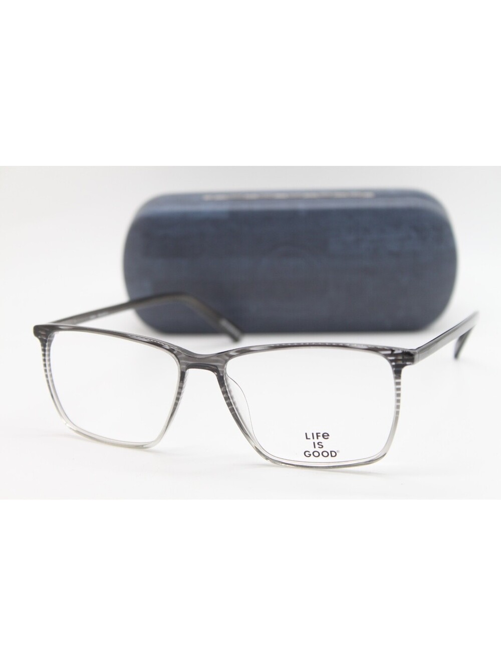 NEW LIFE IS GOOD ADAM BLACK (BLK) AUTHENTIC EYEGLASSES W/CASE 57-15